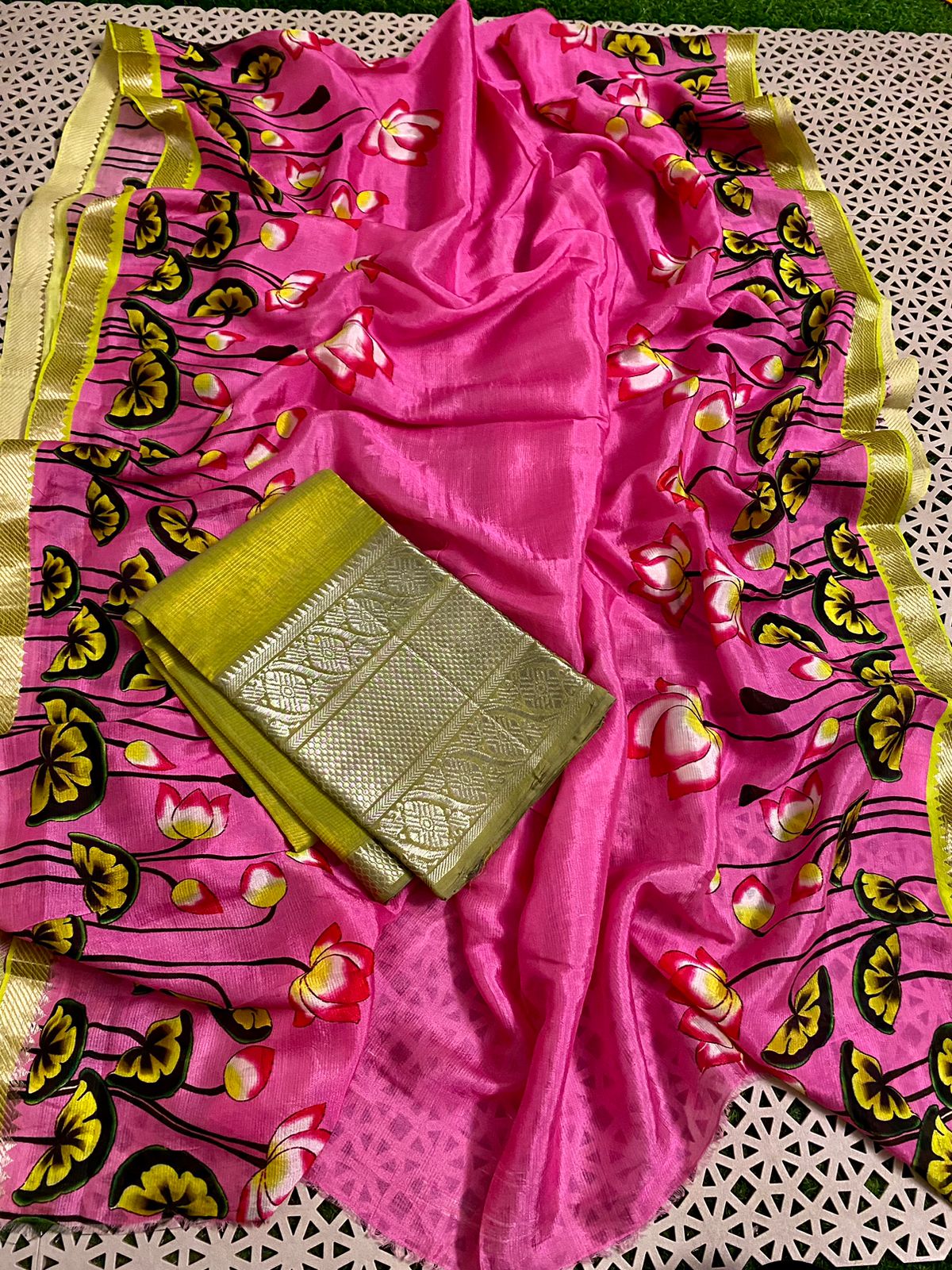 Mangalagiri pure pattu by cotton pen digital printed dress material