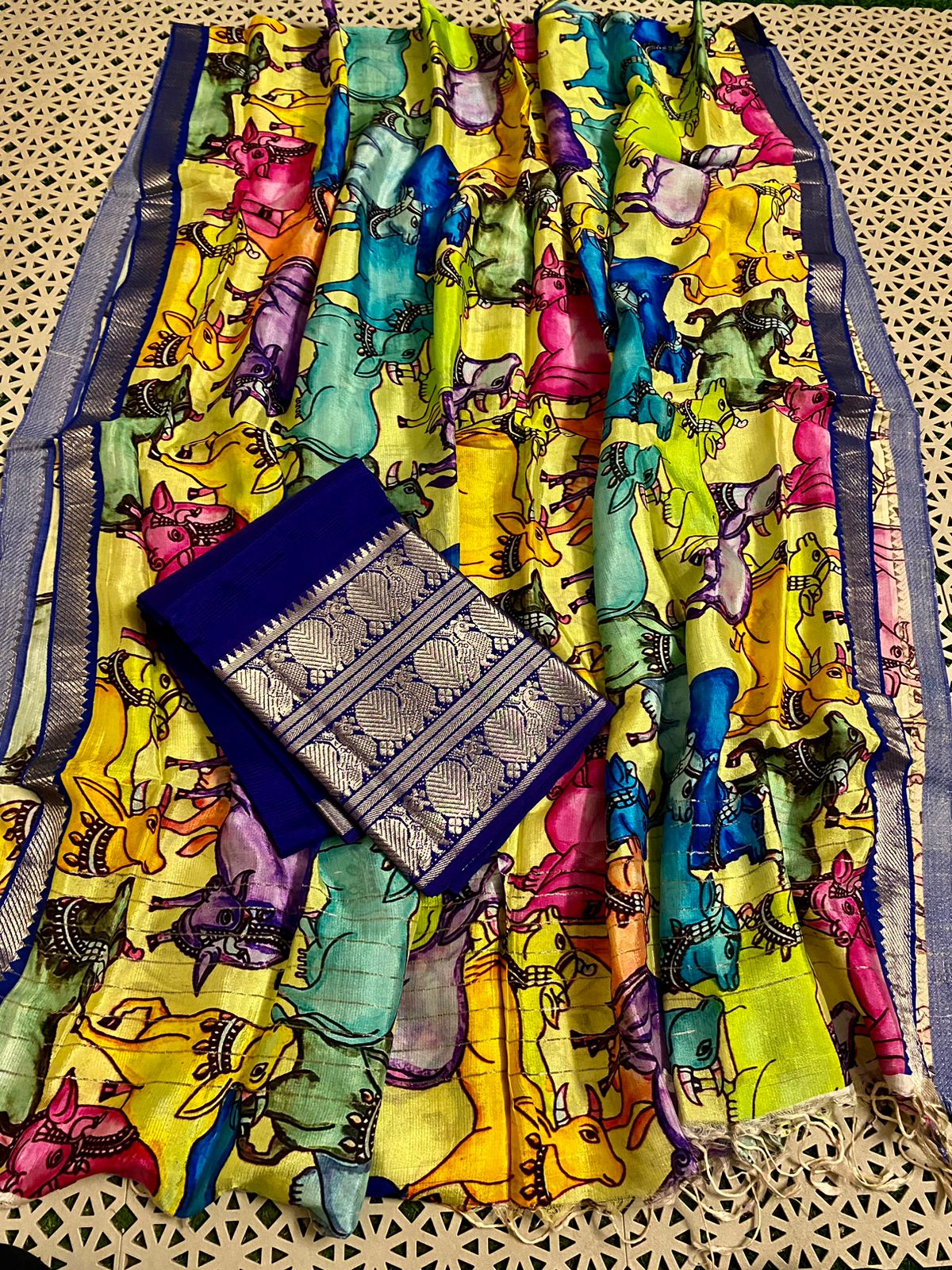 Mangalagiri pure pattu by cotton pen digital printed dress material