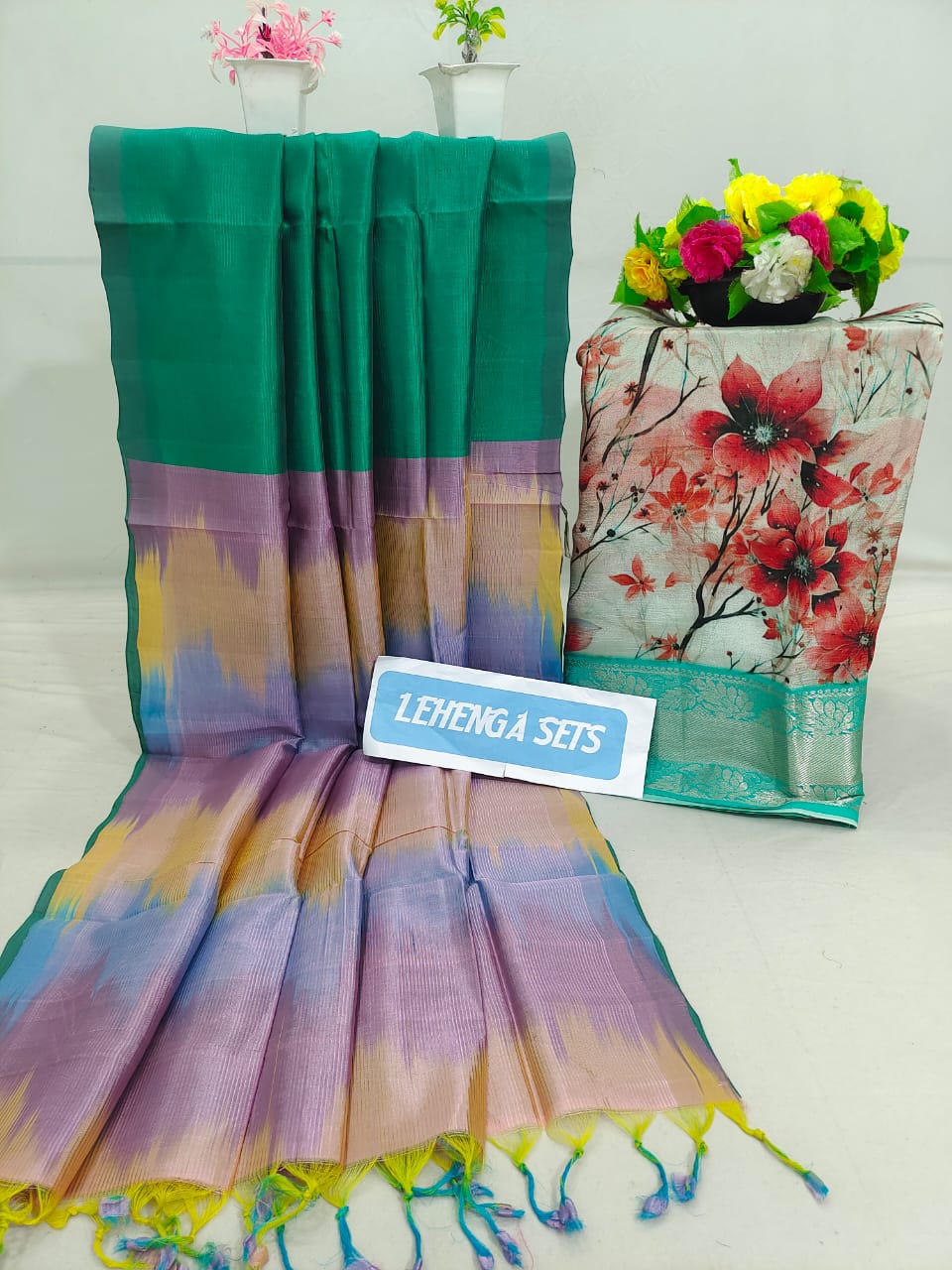 Mangalagiri pure pattu by cotton lehenga material