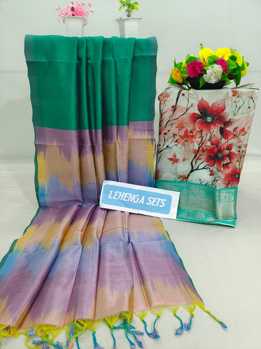 Mangalagiri pure pattu by cotton lehenga material