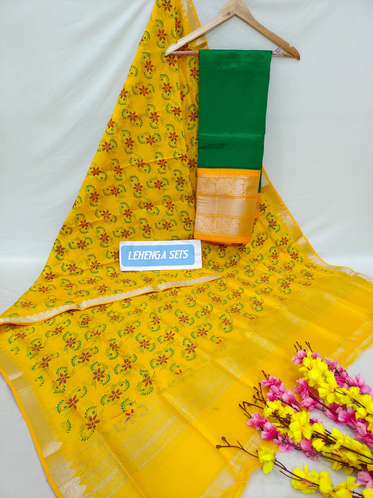 Mangalgiri pattu kanchi design border half saree material