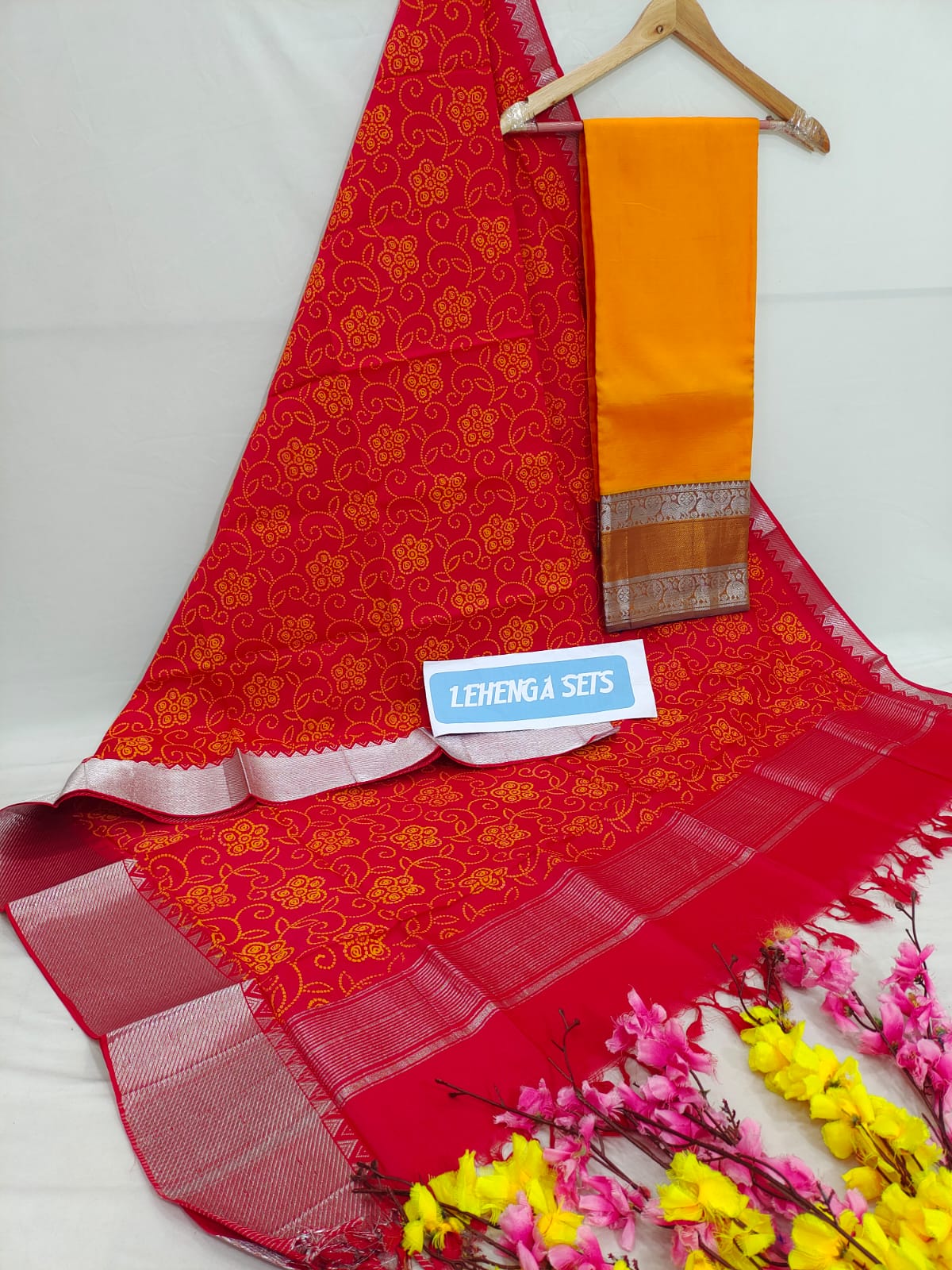 Mangalgiri pattu kanchi design border half saree material