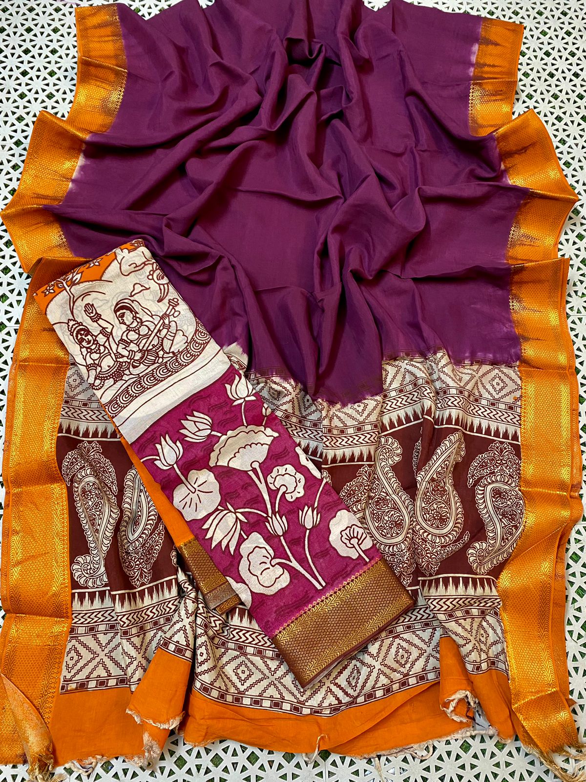 Mangalgiri pattu lehenga material