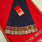 Mangalgiri pattu pochampalli silver zari border half saree material