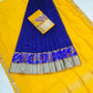 Mangalgiri pattu pochampalli silver zari border half saree material