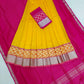 Mangalgiri pattu pochampalli silver zari border half saree material