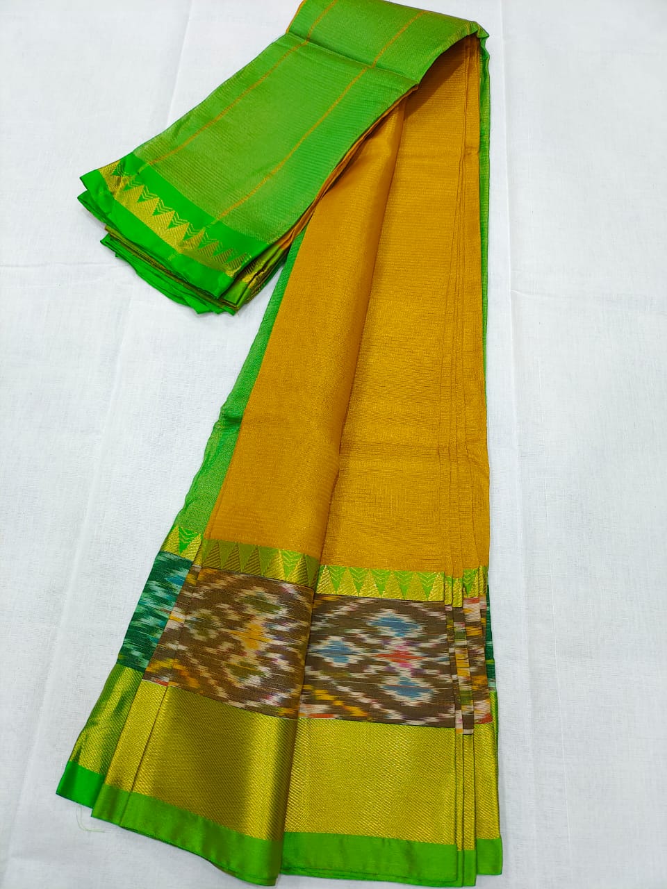 Manglagiri pattu pochampalli zari border beautiful plain saree