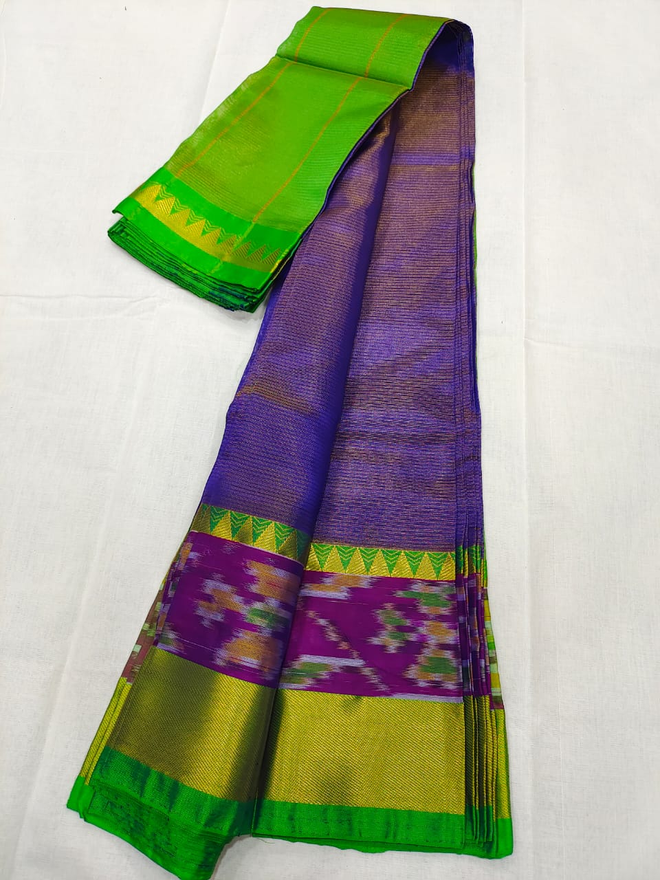 Manglagiri pattu pochampalli zari border beautiful plain saree