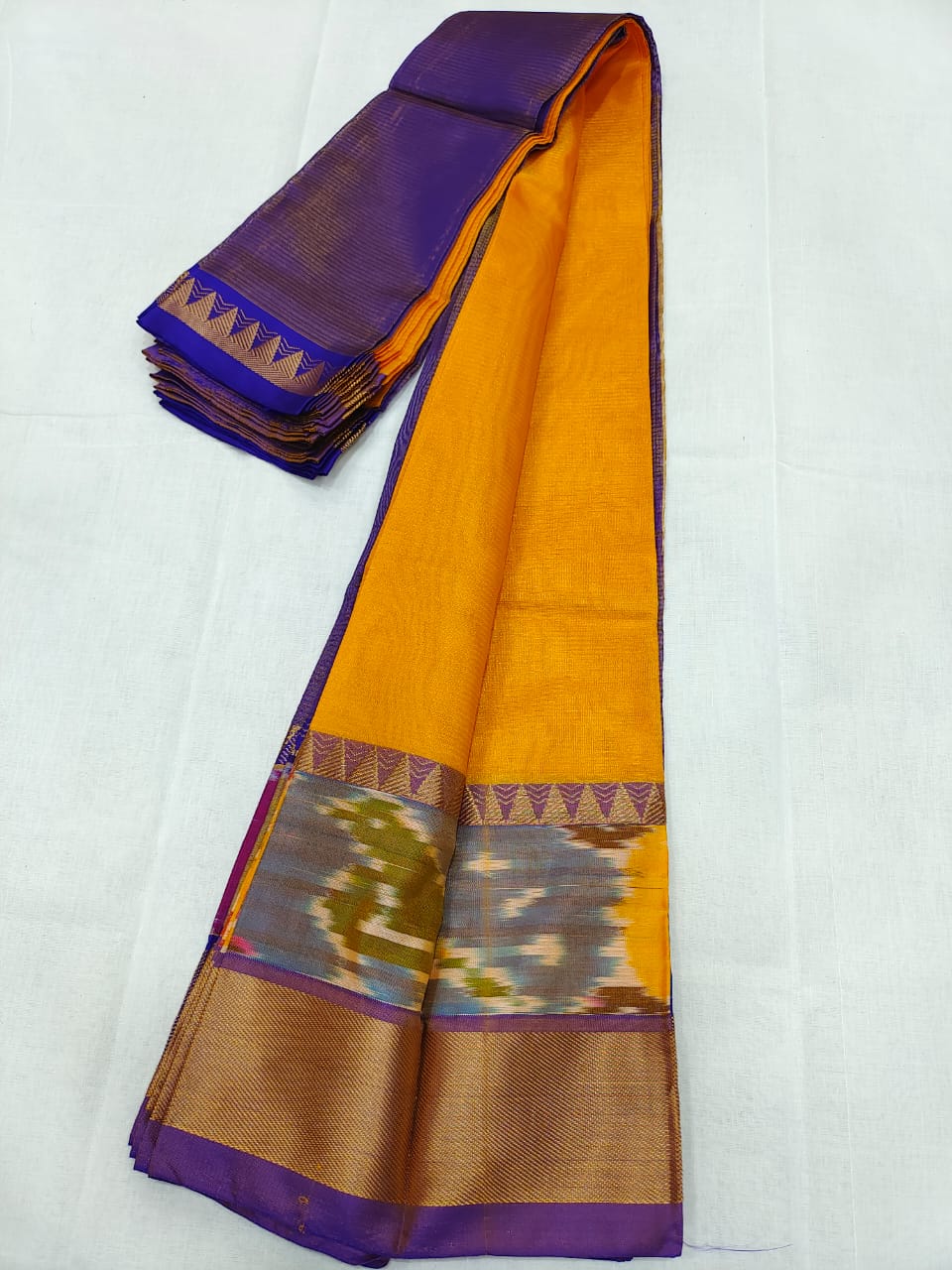 Manglagiri pattu pochampalli zari border beautiful plain saree