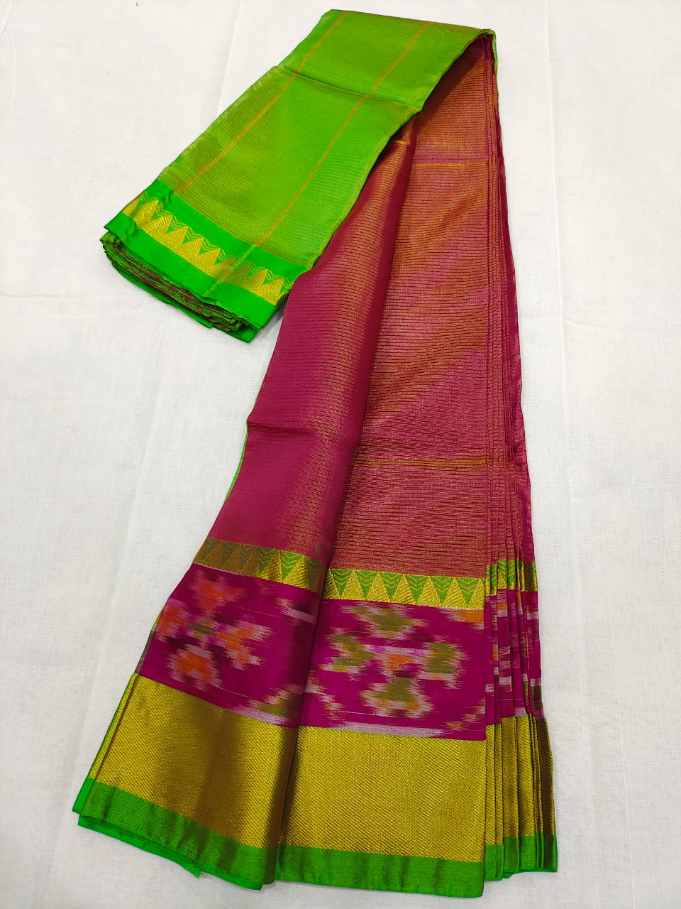 Manglagiri pattu pochampalli zari border beautiful plain saree