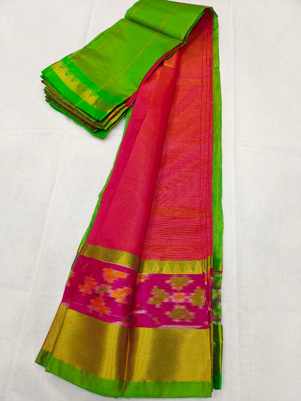 Manglagiri pattu pochampalli zari border beautiful plain saree