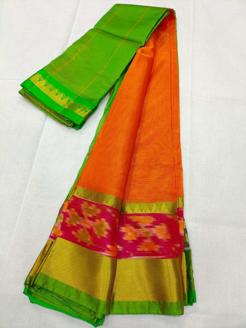 Manglagiri pattu pochampalli zari border beautiful plain saree