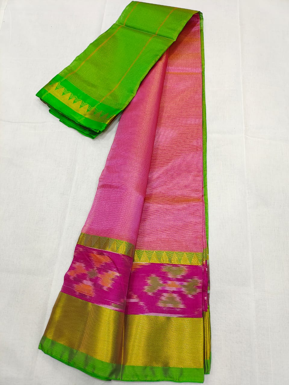 Manglagiri pattu pochampalli zari border beautiful plain saree