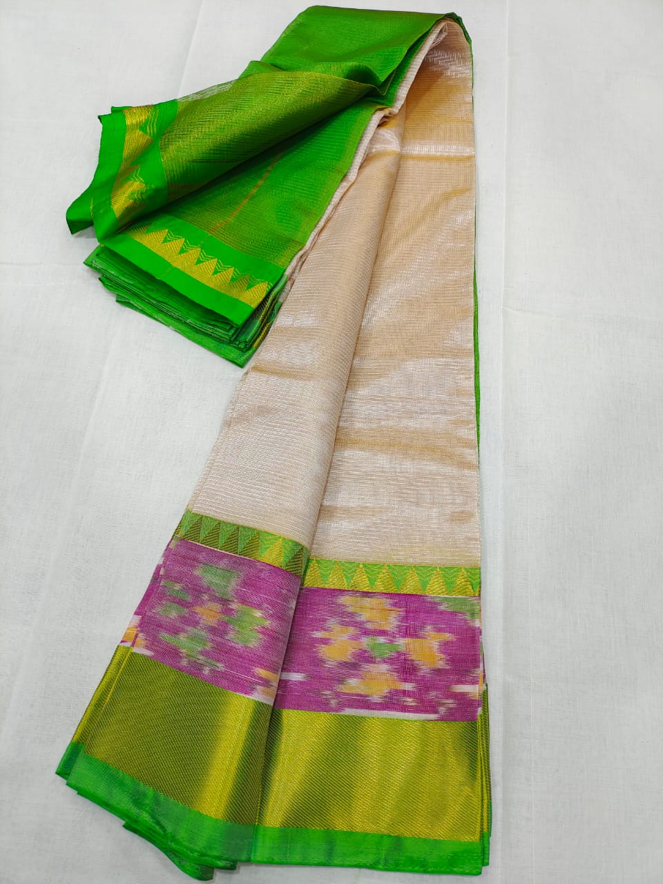 Manglagiri pattu pochampalli zari border beautiful plain saree