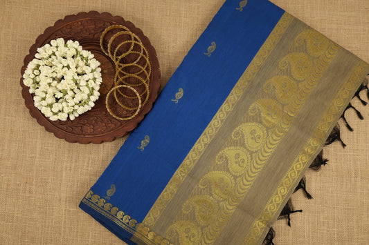 Mango Motif Kalyani Silk Cotton Saree with Zari Pallu