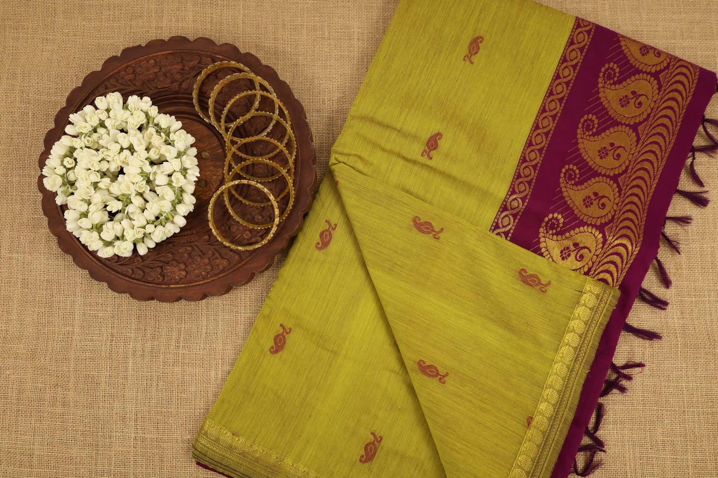 Traditional Mango Design Silk Cotton Saree