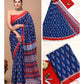 Mulmul Cotton Saree with Handblock Print