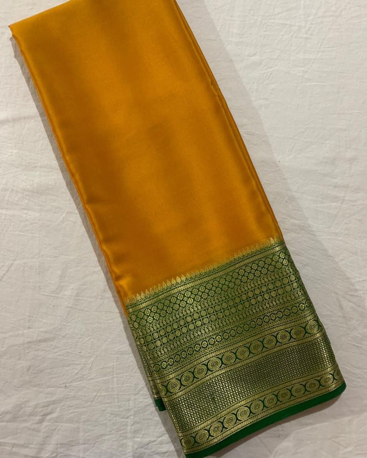 Buy Mysore Crepe Semi Silk Ready to Wear Saree, Zari Checks Online