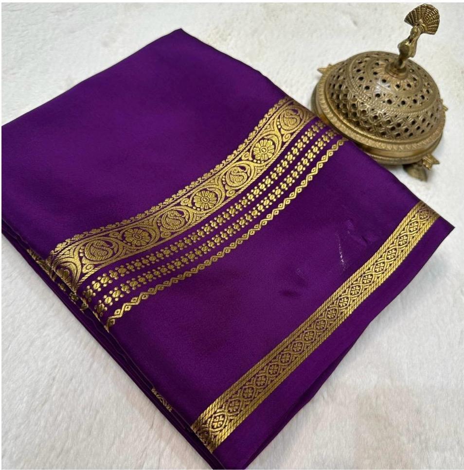 Pure mysore silk ghatti border 120 gram saree