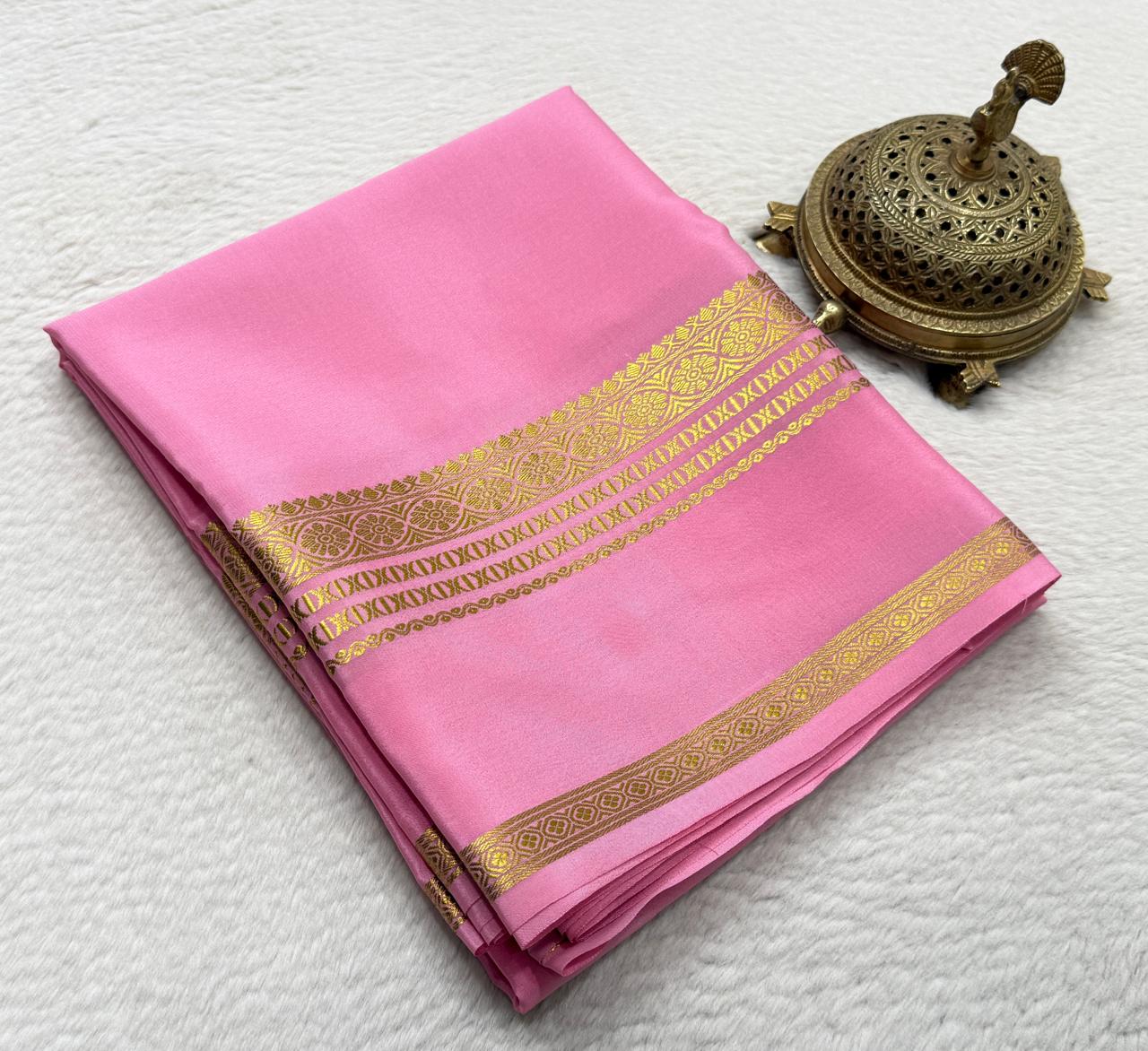 Pure mysore silk ghatti border 120 gram saree