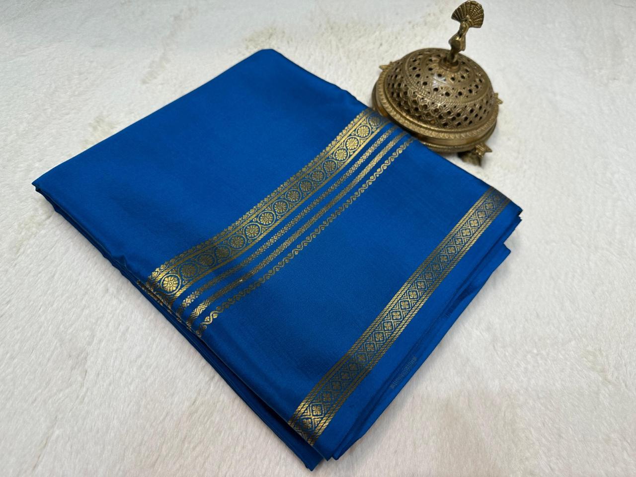 Pure mysore silk ghatti border 120 gram saree