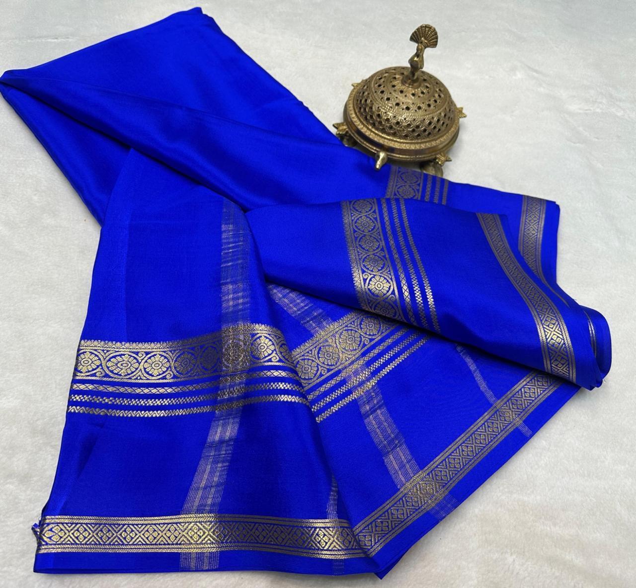 Pure mysore silk ghatti border 120 gram saree