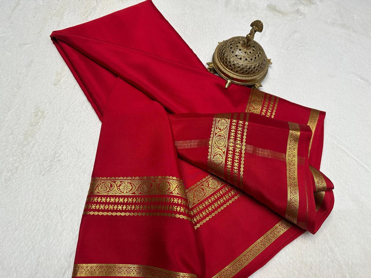 Pure mysore silk ghatti border 120 gram saree