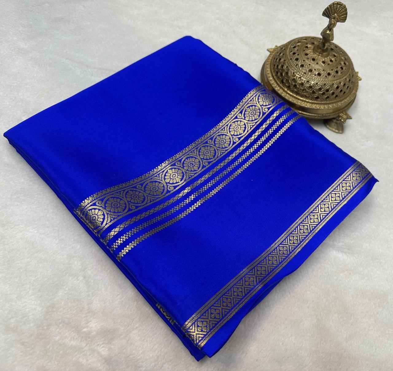 Pure mysore silk ghatti border 120 gram saree