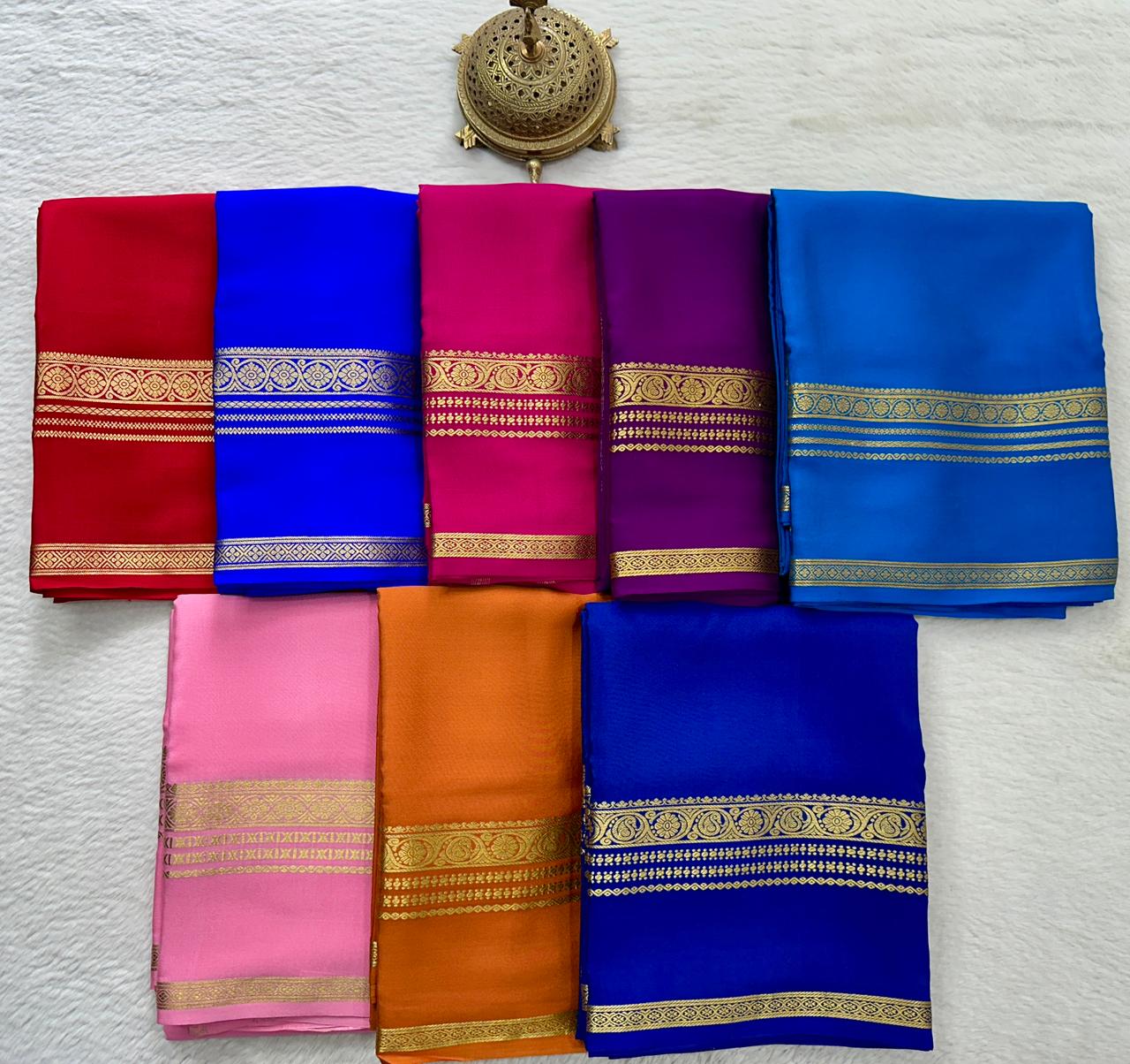 Pure mysore silk ghatti border 120 gram saree