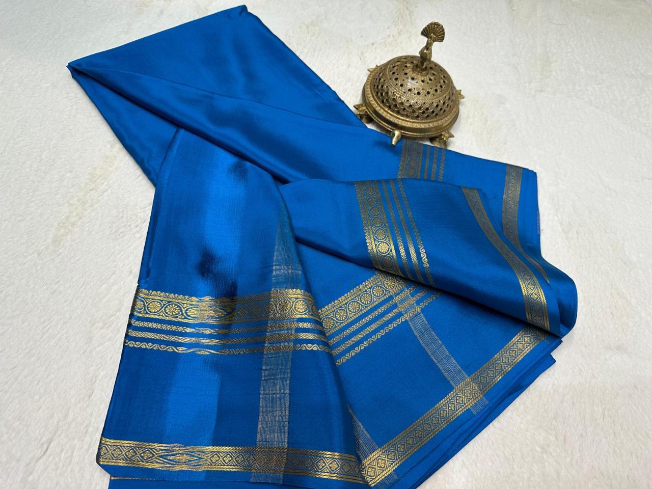 Pure mysore silk ghatti border 120 gram saree