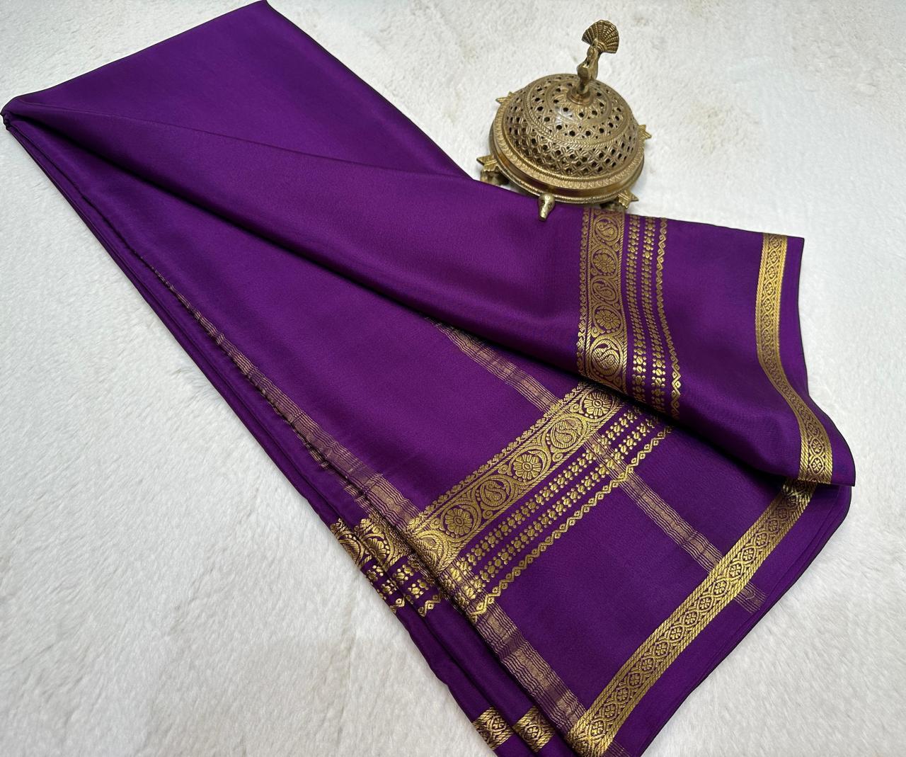 Pure mysore silk ghatti border 120 gram saree