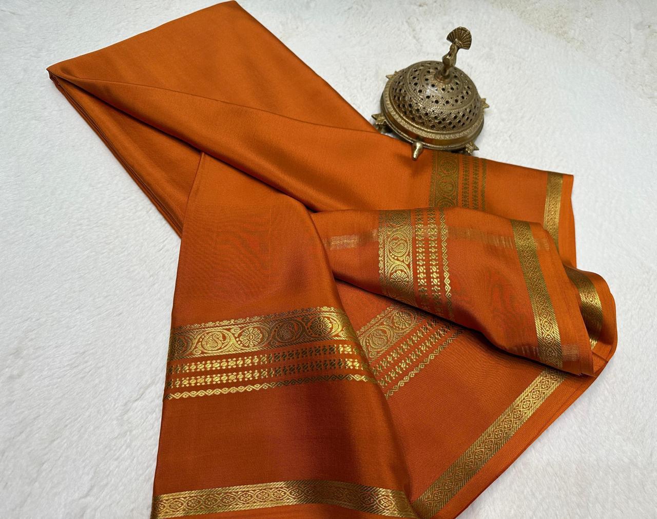 Pure mysore silk ghatti border 120 gram saree
