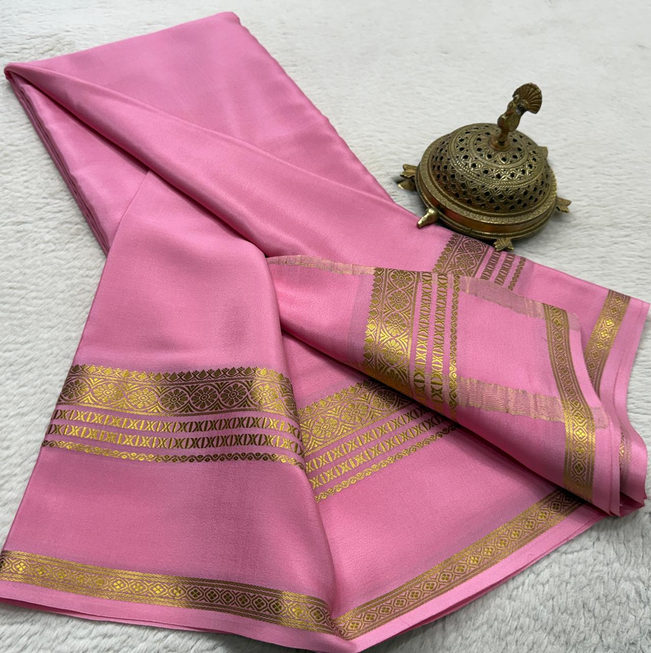 Pure mysore silk ghatti border 120 gram saree