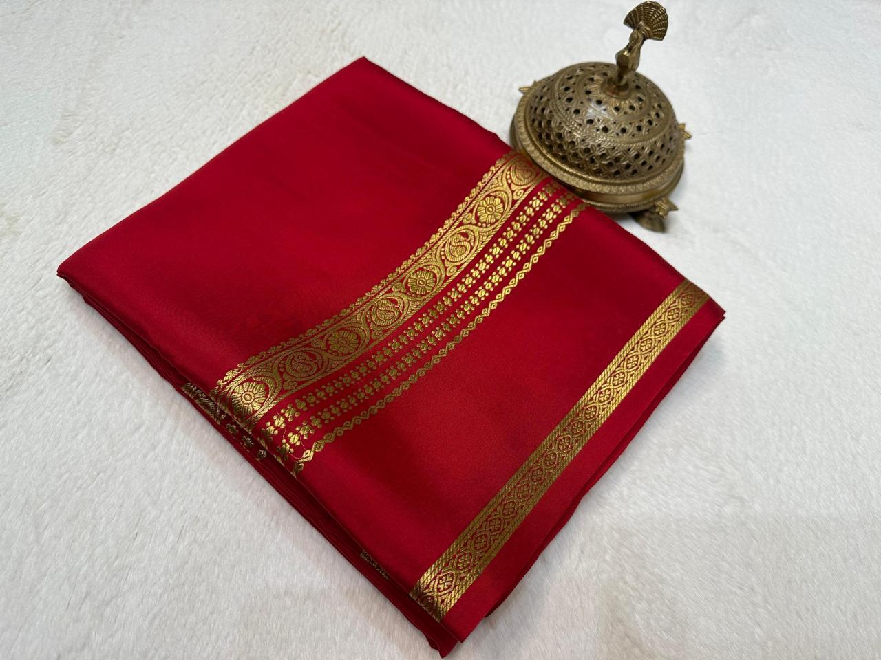 Pure mysore silk ghatti border 120 gram saree