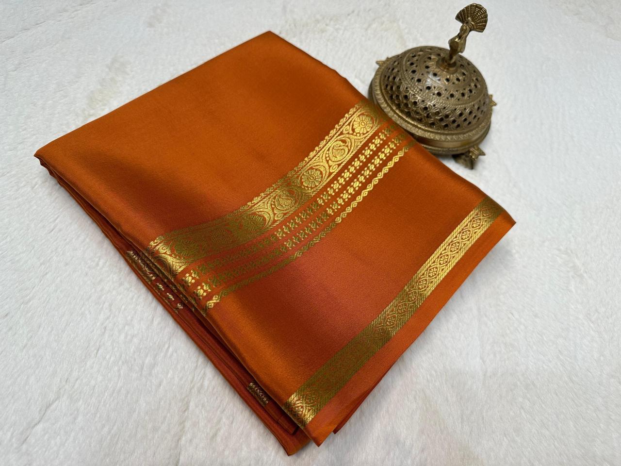 Pure mysore silk ghatti border 120 gram saree