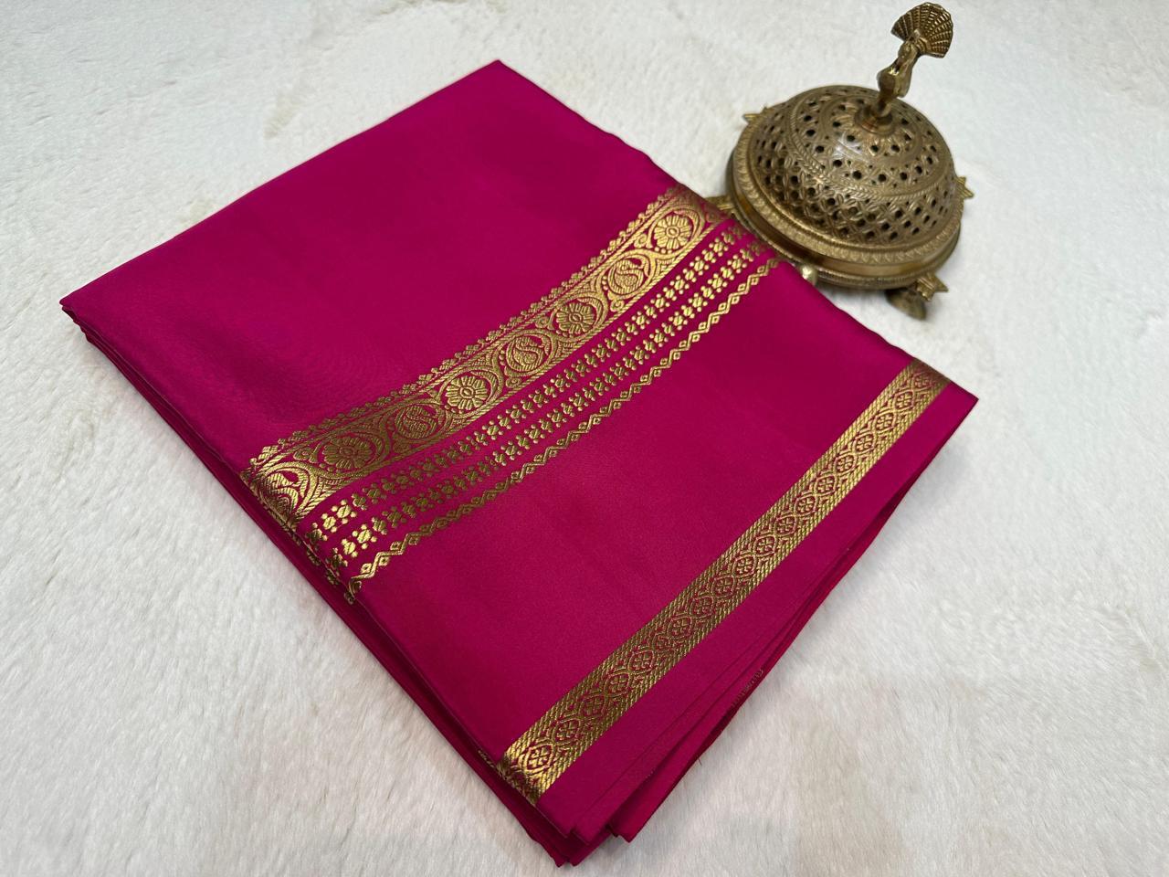 Pure mysore silk ghatti border 120 gram saree