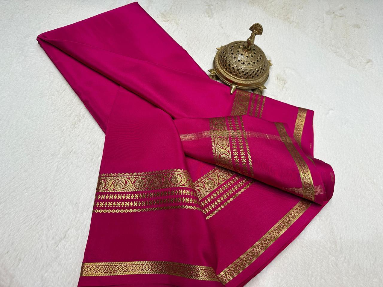 Pure mysore silk ghatti border 120 gram saree