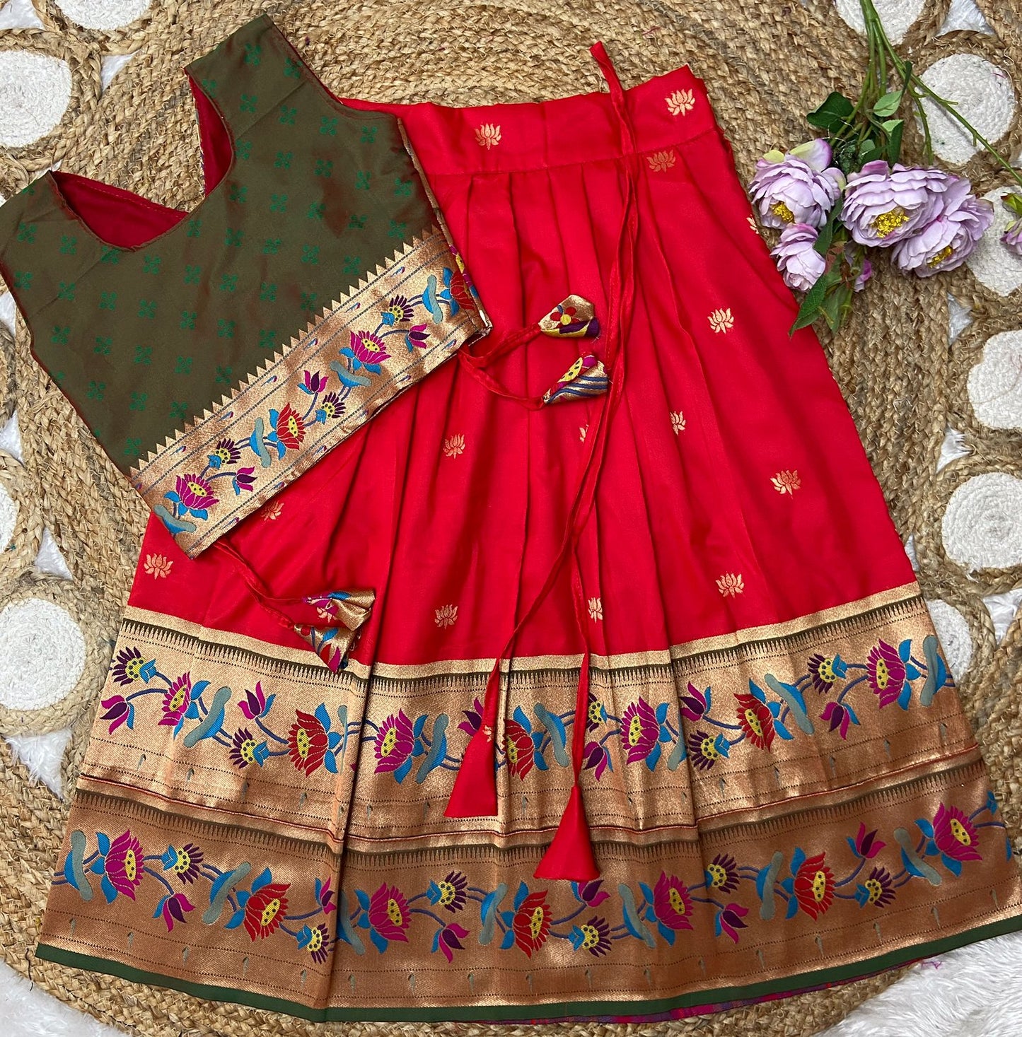 Semi Silk Traditional Skirt and Top