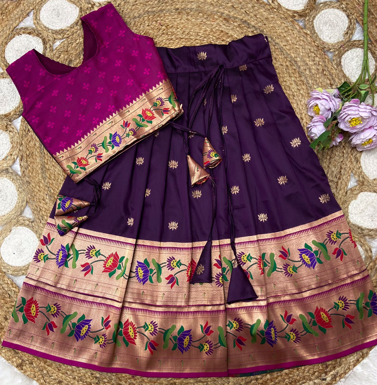 Paithani Semi Silk Skirt and Top