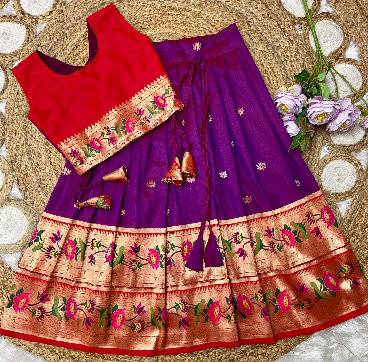 Kids Traditional Dress in Paithani Style