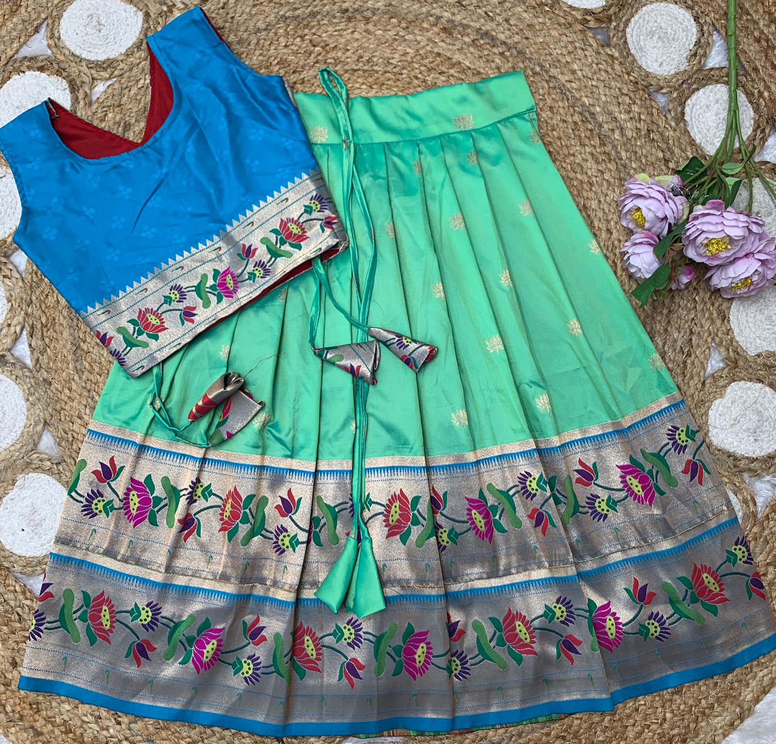 Kids Traditional Dress in Semi Silk