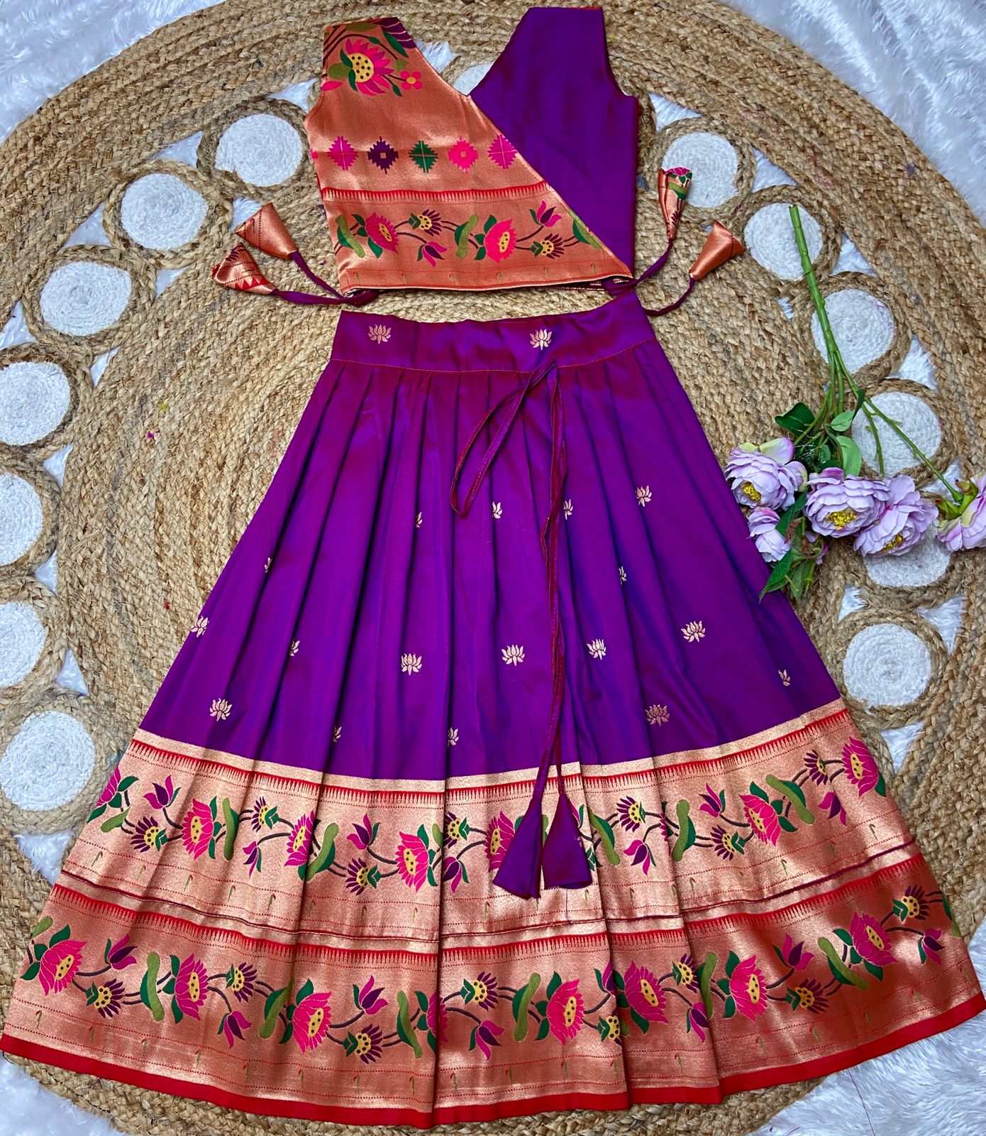 Kids Traditional Dress in Paithani Style