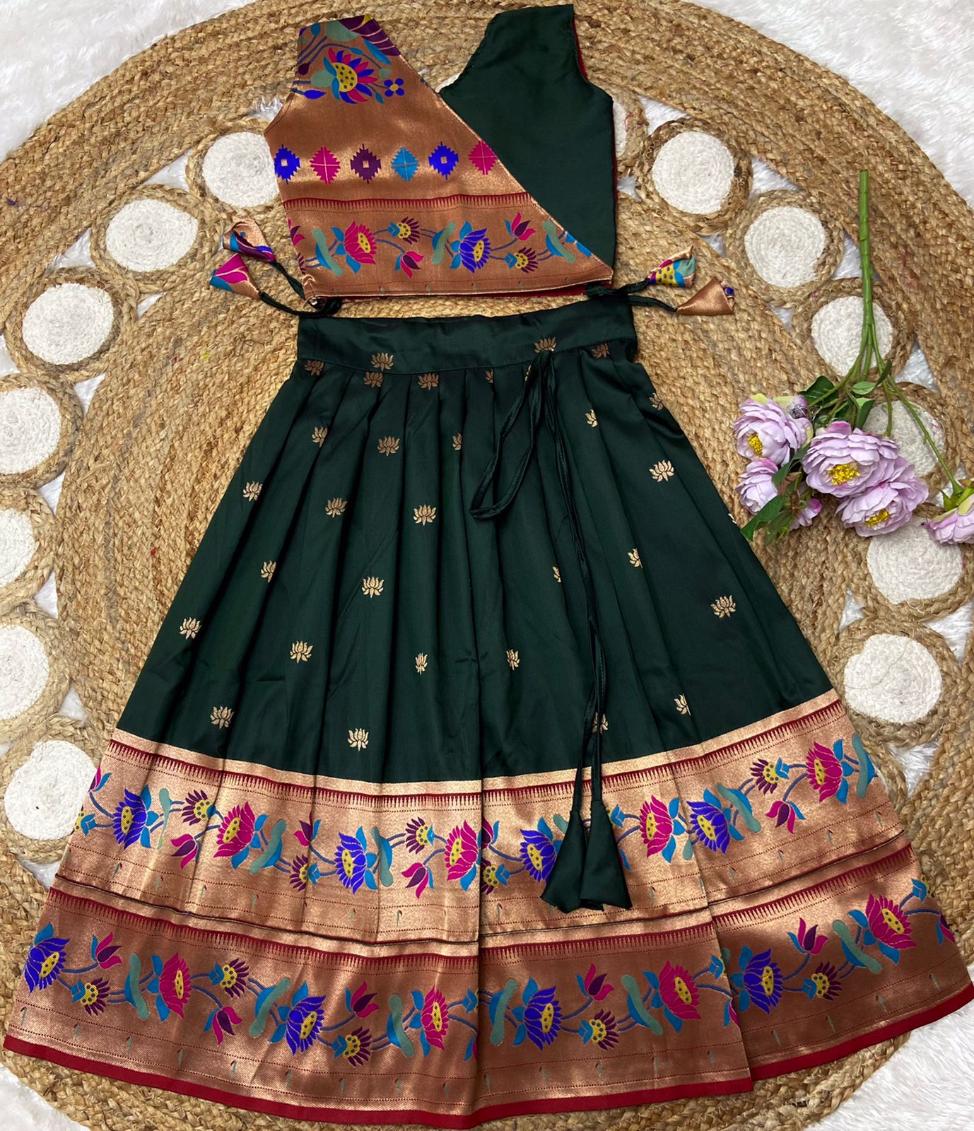 Paithani Semi Silk Pavadai Sattai