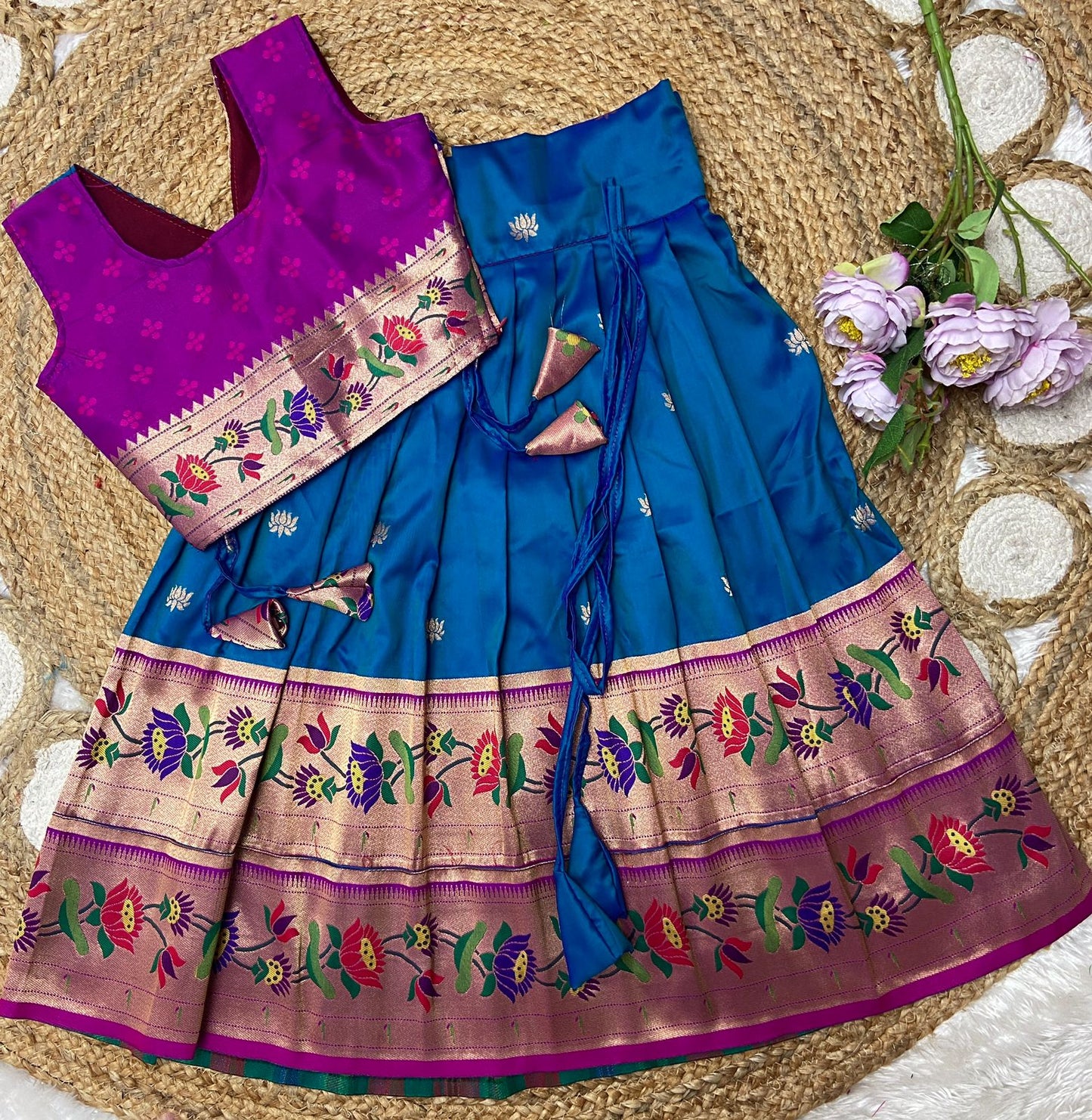 Paithani Kids Skirt and Top