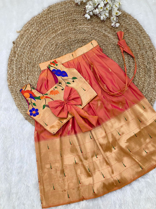 Paithani Style Semi Silk Paavadai Sattai