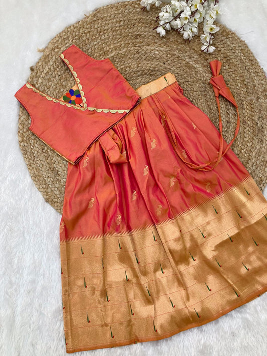 Paithani Style Semi Silk Paavadai Sattai