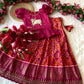 Soft Dola Silk With Foil and Patola Print Pattu Paavadai and Sattai
