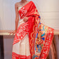 Plain Linen Printed Saree