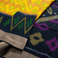 Pochampalli Handloom Yellow With Black Colour Soft Silk Saree