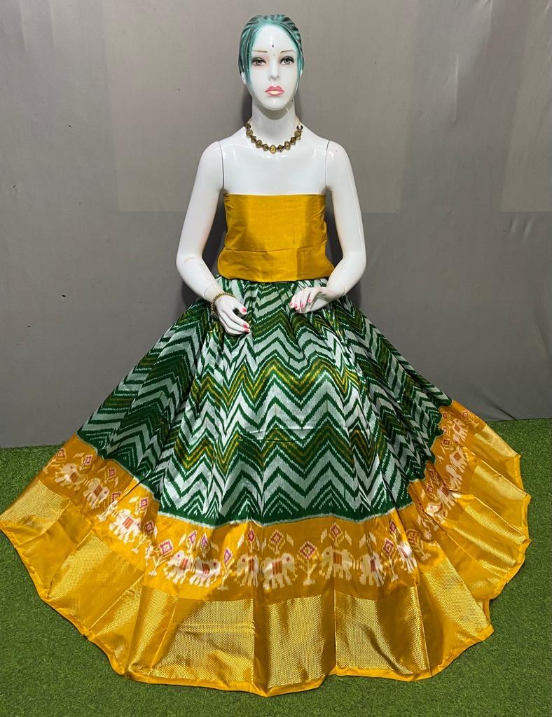 Pochampalli silk lehenga